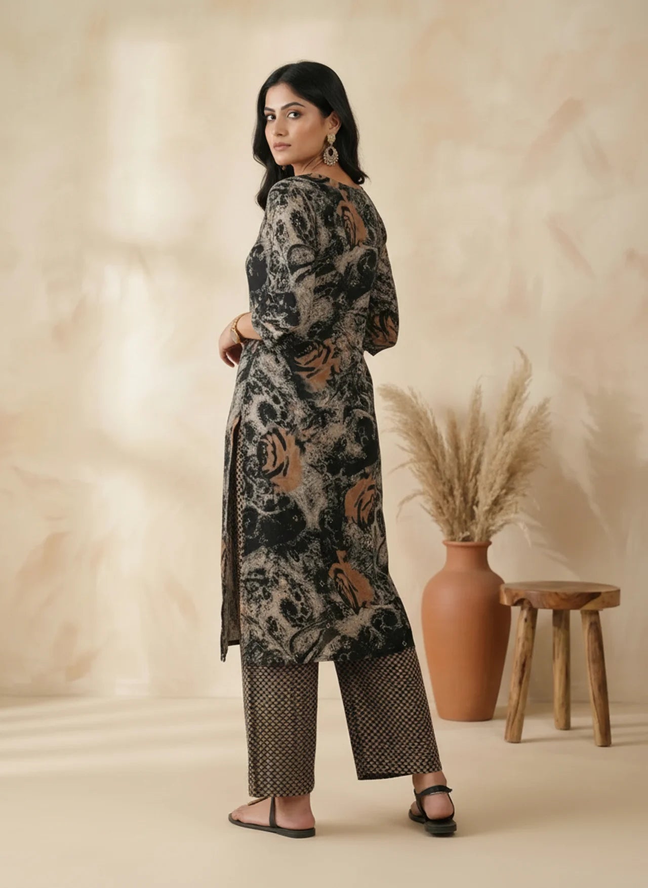 Black Modal Kurta Pant Set