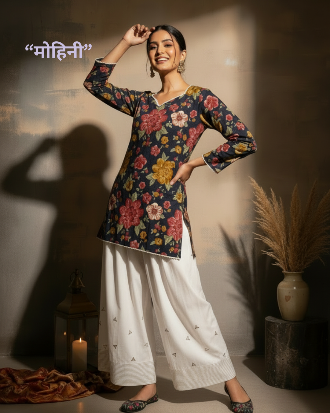 Mohini  Pure Handblock Cotton Farshi Salwar Set