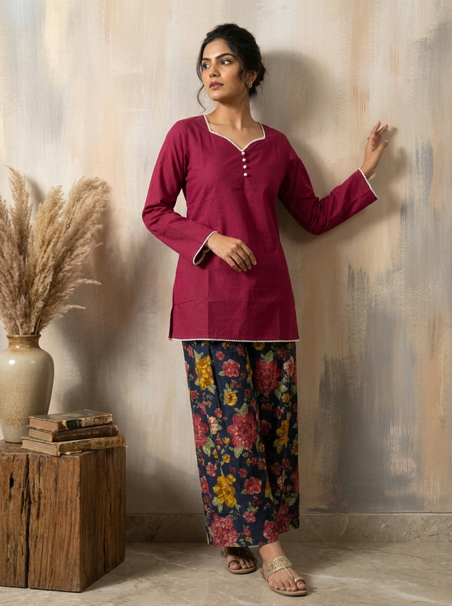 Jaamun Minimal Lace Farshi Salwar Set