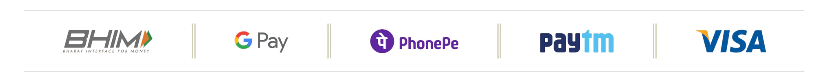 Accepted payments: BHIM, Google Pay, PhonePe, Paytm, Visa